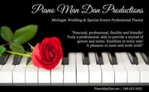 Piano Man Dan Productions ad in Detroit Wedding Day