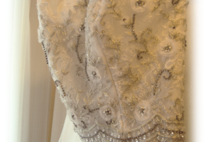 Close up wedding gown