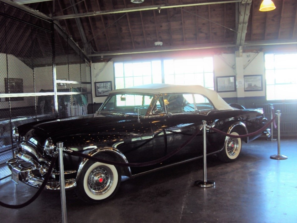 1953 Packard on display inside of the Repair Garage building