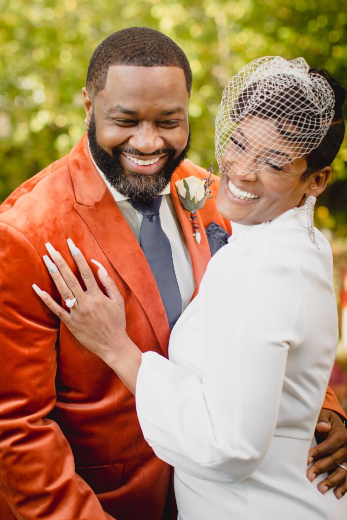 Couple on their wedding day