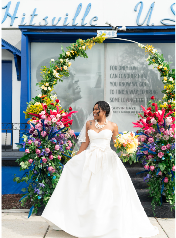 Bride at Hitsville USA Motown Museum - - black love