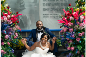 Bride and Groom Couple at Hitsville USA Motown Museum - black love