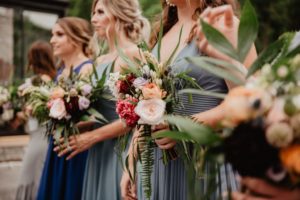 Bridal Party with Wedding Bouquets