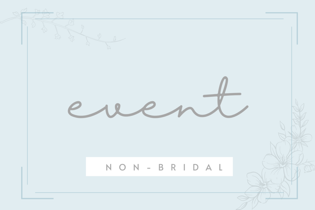 Event banner sign for a non-bridal event