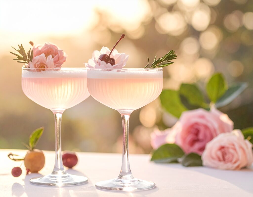 Mocktail with roses
